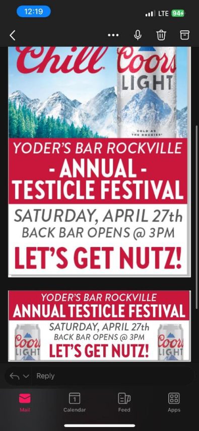Annual Testical Festival – Yoder’s Rockville Bar