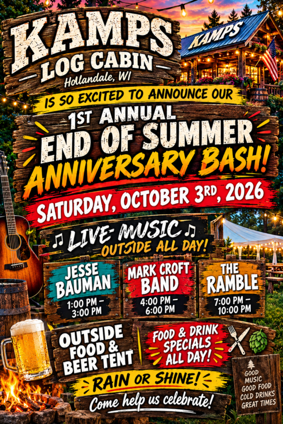 1st Anniversary Party – KAMP’s Log Cabin